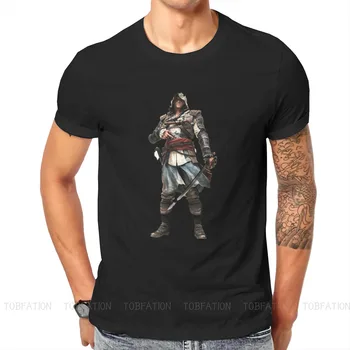Preto Moderno Camisetas Assassin's Creed Templários Pedaços Do Éden os Homens Harajuku Tecido Streetwear T-Shirt Gola Redonda de grandes dimensões