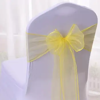 Organza Cadeira de Folhas 18 cm x 275 cm de Casamento Cadeira Nó de Decoração Para Festa de Casamento Banquete Evento Cadeiras Arco Tampa Decoração