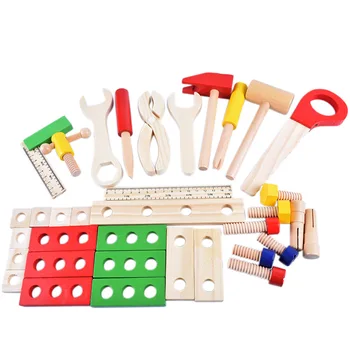 Montessori de Madeira Menino de 4 Anos de Idade DIY Portátil de Ferramentas Combinação de Brinquedos Educativos para Crianças de Ferramentas do Explorador de Terno Unisex