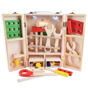 Montessori de Madeira Menino de 4 Anos de Idade DIY Portátil de Ferramentas Combinação de Brinquedos Educativos para Crianças de Ferramentas do Explorador de Terno Unisex