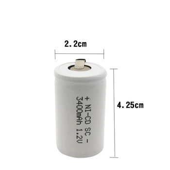 30Pcs SUB 1,2 V SC Sub C Ni-Cd Recarregável Bateria 3400mAh NiCd SUBC Células de Fenda Elétrica da Broca de SC Baterias da Ferramenta de Poder