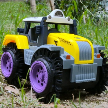 Crianças Virar Carro De Brinquedo Elétrico Stunt Agricultor Carro Criança Descarga De Caminhão Simulação 4 Rodas De Carro Elétrico Do Brinquedo