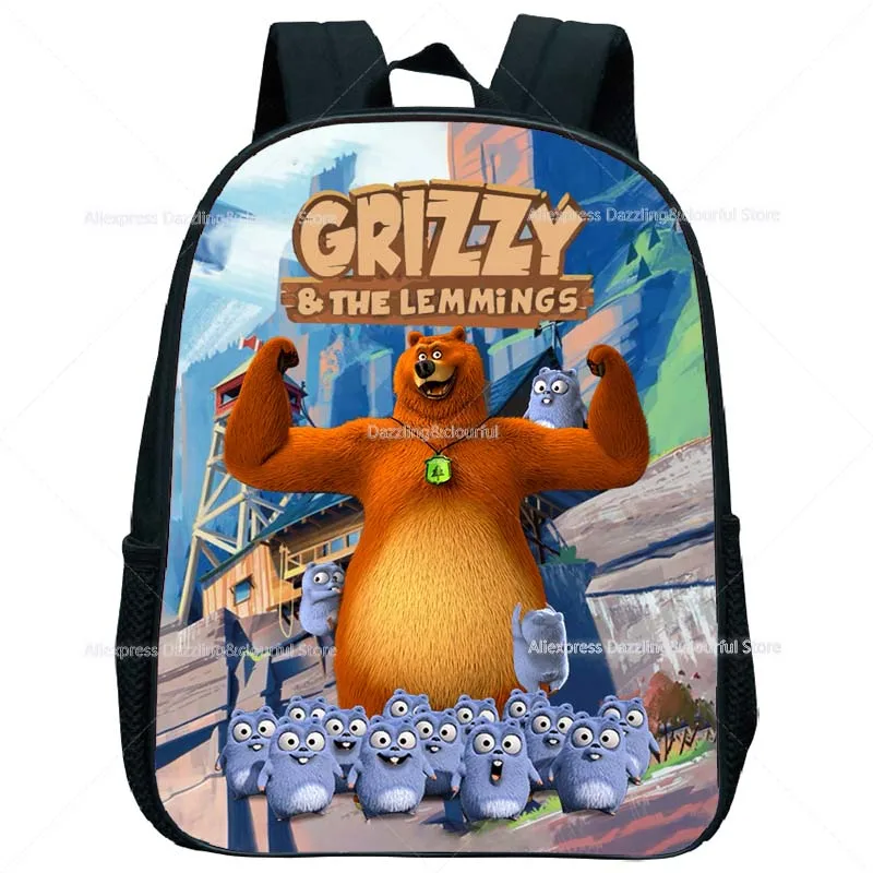 Criança grizzy e os lemmings mochila impermeável sacos do jardim