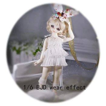 1/6 BJD vestido de boneca branco vestido de renda + cueca para 1/6 YOSD BJD boneca, acessórios, roupas de boneca