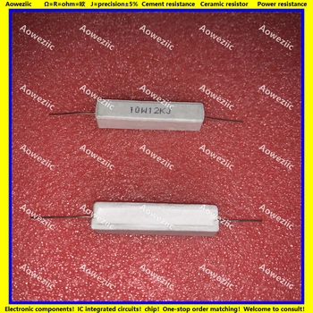 10Pcs RX27 Horizontal de cimento resistor de 10W 12K ohms 10W12KJ 10W12K 12000 ohm Resistência de Cerâmica de precisão de 5%, Poder de resistência