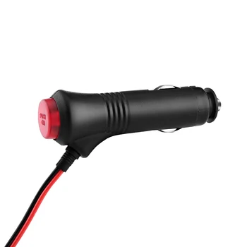 12V 24V 60W 1,5 m Masculino Soquete do Isqueiro do Cigarro do Carro Adaptador de Plugue de Alimentação Em Off 10A Fusível Com o botão do interruptor indicador vermelho do DIODO emissor de luz