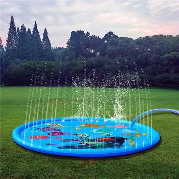 170cm Inflável Crianças de Aspersão Pad Mat Filhos de Verão ao ar livre de respingos de Água Jogo de Tapetes de Relva Sprinkler Almofada de Brinquedo Envio Rápido
