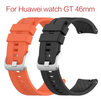 1pcs 22MM de Silicone Pulseira Para Huawei assistir GT 46mm Banda Engrenagem esporte pulseira pulseira Aplicável para Huawei assistir GT