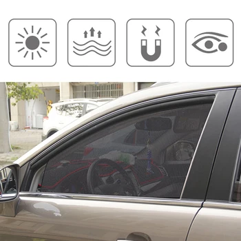 1pcs Magnético do Carro do Lado da Janela Sombra de Sol com Protecção UV de Cortina pára-Sol de Malha a Viseira de Sol do Verão Proteger o Carro Blinds de Acessórios para carros