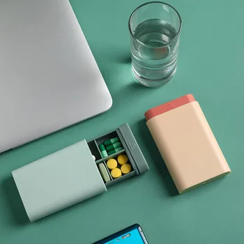 1PCS Moda Portátil Estilo Nórdico Caixa de Pílula Tablet Pillbox Dispensador de Medicamento Caixas de Dispensa Médica Kit Organizador