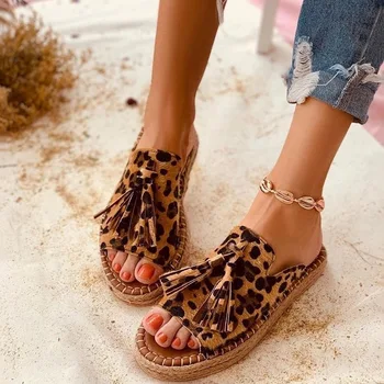 2020 Nova Moda Do Vento De Verão As Mulheres Chinelos De Design De Borla Aberto Toe Sapatos Slipper De Interior E Exterior, Praia De Sapatos De Senhoras