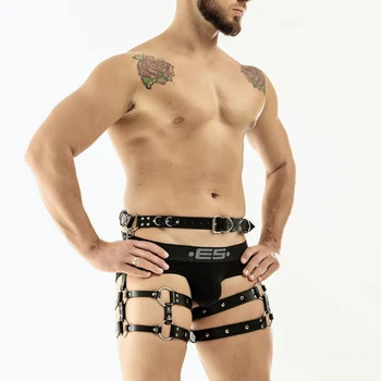 2021 Nova Gay Punk Gótico Arnês Cinto Artesanal De Couro Falso Liga Correias Para Homens Casual Slim Cintura Escravidão Exóticas Acessórios