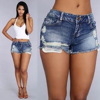 2021 Plus Size Sexy Mãe Calças De Brim Das Mulheres De Cintura Alta Curta Jeans Verão Angustiado Lavado Namorado Moda Shorts Jeans Trousees