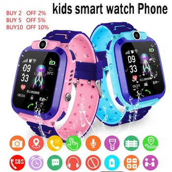 2021 Q12 Crianças Smart Watch SOS Relógio do Telefone Para Crianças Com Sim Cartão da Foto à prova d'água IP67 Dom Crianças Para IOS Android