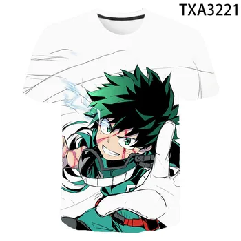 2021 Verão Anime o Meu Herói Academia 3D Impresso T-Shirt Casual Masculino Plus Size Top