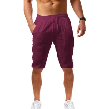 2021 Verão, masculina Casual Esportes de Algodão e Linho Confortável Moda Shorts Calças de Jogging