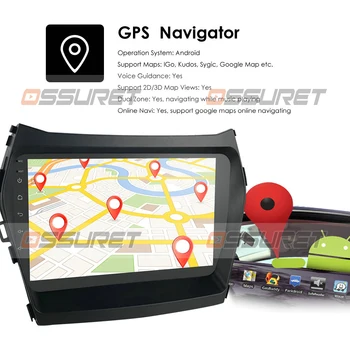 2Din Android10 auto-Rádio Leitor para Hyundai IX45 Santafe 2013 - 2017 GPS de Navegação Estéreo Multimídia wi-Fi De 9 Polegadas, com Bluetooth