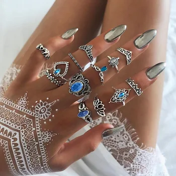 30 Estilos De Moda Boho Midi Junta De Anel Para As Mulheres De Cristal Geométrico Anéis De Dedo De Moda Boêmia Jóias