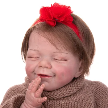 50 cm Super Bonito Silicone Reborn Baby Dolls Enraizada Fibra do Cabelo Pano de Corpo de Boneca Com Requintado Terno Para o Dia das Crianças Presentes