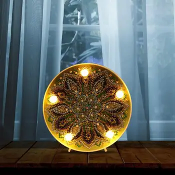 5D DIY LED Mandala Completo Broca de Diamante Pintura de Luz de Strass, Bordados Especiais Noite em Forma de Luz a Decoração Home