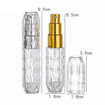 5ml Portátil Mini Diamante Transparente Reutilizável Frasco de Perfume Bomba de Pulverização Esvaziar Recipientes de Cosméticos Atomizador Garrafa Para Viagens
