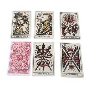 78 pcs Oracle Cartas de Tarô tatuagem de Cartão de tarô Conselho Jogos de Baralho Palying Cartões Para o Jogo de Festa