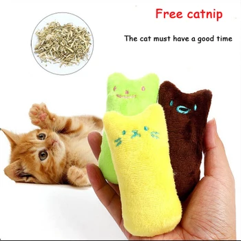 A dentição catnip игрушки divertido e interativo de pelúcia brinquedo do gato pet gatinho de mascar vocal brinquedo pequeno polegar gato catnip acessórios