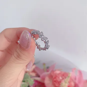 Abertura Butterflys Anéis para Mulheres Meninas a Festa de Casamento Jóias Ins Moda coreana Minimalista de Cristal Animal Índice de Anel de Dedo