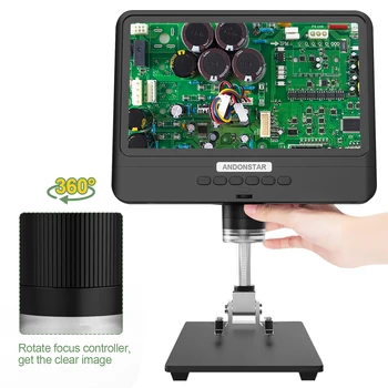 AD208 Tela de exposição do LCD 5X-1200X Microscópio Digital 1280 * 800 1080P Intervalos Ferramenta de Soldagem Microscópio para o Telemóvel Reparação