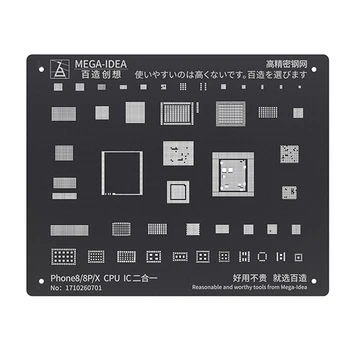 Aço preto BGA Reballing Estêncil Kit para iPhone 11 11 Pro XS XS MAX XR X 8P 7P 8 7 6 6 CPU Chip IC Lata de Plantação de Solda Líquido