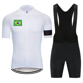 Brasil, Homem, de Ciclismo Jersey, Jardineiras, Shorts de Ciclismo Maillot Homens de Verão, Bicicleta, Roupas, Vestuário Bike de Btt Equipamentos Uniforme Homens