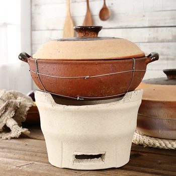 Carvão quente de sopa de arroz panela pequena fornalha de carbono cerâmica família antiquado fogão de barro cozido de panela panela caçarola