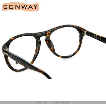 Conway Oversized Óptico Quadro de Piloto de Óculos de Moldura para os Homens, as Mulheres Lente Clara Não Prescrição de Óculos de Acetato para o Show do Face