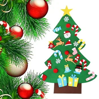 Crianças DIY Senti Árvore de Natal com Enfeites de Brinquedos para as Crianças Presentes Decorações para Casa, Porta Pendurado na Parede Enfeites de Entrega Rápida