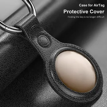 De couro, Anel de Chave para Airtags Caso Tracker Acessórios Anti-risco capa Protetora com Cobertura Shell Chaveiro de Ar marca de caso