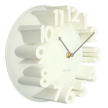 Decoração Criativa de Arte Moderna 3D Número de Cúpula Redonda, Relógios de Parede, branco 22.5 * 22.5 * 9cm