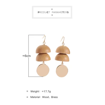 Design Simples, Geométricas De Madeira Pingente De Brincos Para 2 Tipo De Mulheres De Jóias De Moda