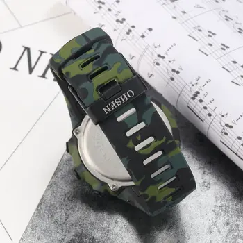 Digital Homens Esporte relógio de moda Impermeável de Camuflagem militar LED Verde Meninos do sexo masculino relógio de Pulso alarme cronômetro relógio masculino