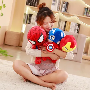 Disney Marvel Brinquedos De Pelúcia Do Homem Aranha Capitão América E Vingadores Recheado De Almofadas Bonecas De Animação Figura Garoto Crianças Plushies Presente