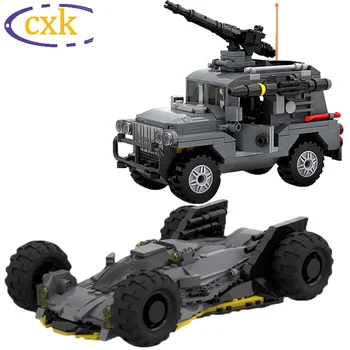 Diy High-Tech Batmóvel Blocos de MOC Caminhão Militar de Guerra Arma Carruagem Equipe da SWAT Veículo Tijolos de Brinquedos Educativos Para Crianças de Presente