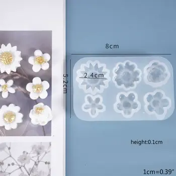 DIY Resina Cristal Epóxi Molde Pequenas Flores Decorações de Fundição com Moldes de Silicone R2LE