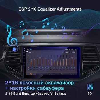 EKIY QLED DSP Android 10 Universal auto-Rádio 6G+128G Estéreo 2din DVD GPS de Navegação Multimídia Vídeo Player BT CarPlay Autoradio