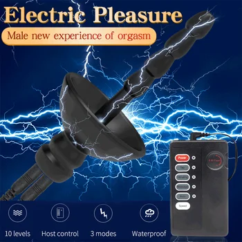 Electro Brinquedos Sexuais Para Os Homens Plug Eletro Cockring Choque Elétrico De Brinquedo Plug Anal Anel Peniano Eletroterapia Dispositivo Estimulador Do Pénis