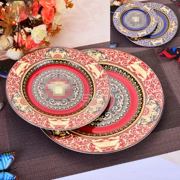 Europeu de osso de porcelana Ocidental prato de bife de panela lanche placa de bolo de chapa tabela de decoração de mesa de placa