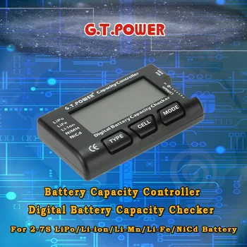 G. T. de ALIMENTAÇÃO Capacidade da Bateria do Controlador Digital Capacidade da Bateria Verificador para 2-7S LiPo/Li-ion/Li-Mn/Vida/NiCd Bateria
