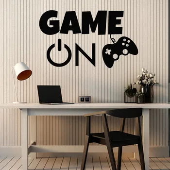 Gamer De Parede Decal Jogar Vídeo Game Com Joystick Jogos De Arte Da Janela Da Porta De Adesivos De Vinil De Crianças Meninos Quarto Sala Decoração Mural E688