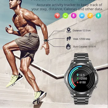 Homens Smartwatch de Chamada Bluetooth Esportes Modos de Relógios da frequência Cardíaca de Suspensão de Monitoramento de Aço Impermeável Homem Inteligente Relógio Para Android IOS