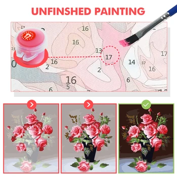 HUACAN a Pintura Pelo Número de Flores de Desenho Em Tela Dom DIY Imagens Por Números, os Kits Pintados à Mão Pintura a Arte de Decoração de Casa