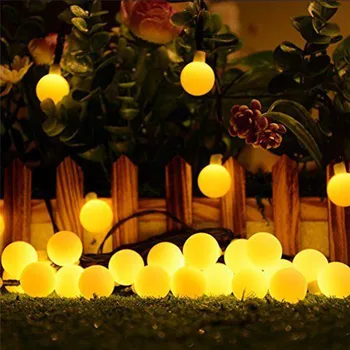 LED Solar Lâmpadas Seqüência de Luzes de Fadas Lâmpada Exterior 10/20 Decoração de Jardim Impermeável Bola de Seqüência de caracteres de Natal, Guirlanda de Decoração de Lâmpada LED