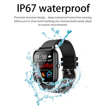 LYKRY P6 Smart Watch Homens Mulheres 1.54 polegadas Tela 20mm compatível com Bluetooth Chamada Customdial HeartRate de Fitness Relógios PK P8 mais P9